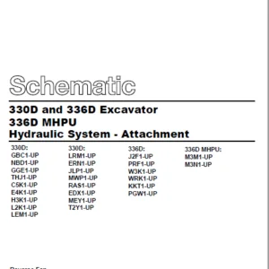 Cat 330D MH C5K Excavator Electrical + Hydraulic System Schematic Manual - PDF DOWNLOAD