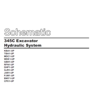 Cat 345C Excavator Hydraulic System Schematic Manual - PDF DOWNLOAD