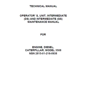 Cat 3508 Diesel Engine Service Manual - PDF DOWNLOAD