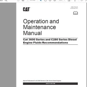 Cat 3600 Series & C280 Series Diesel Engine Fluids Recommendation Operation & Maintenance Manual