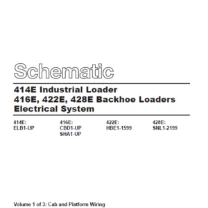 Cat 414E Industrial Loader 416E 422E 428E Backhoe Loaders Electrical System Schematic Manual - PDF DOWNLOAD