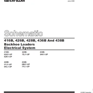 Cat 416B 426B 428B 436B & 438B Backhoe Loaders Electrical System Schematic Manual