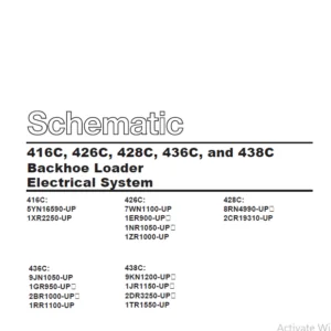 Cat 416C 426C 428C 436C & 438C Backhoe Loader Electrical System Schematic Manual - PDF DOWNLOAD