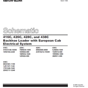 Cat 416C 426C 428C & 438C Backhoe Loaders with European Cab Electrical System Schematic Manual