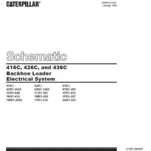 Cat 416C 426C & 436C Backhoe Loader Electrical System Schematic Manual - PDF DOWNLOAD