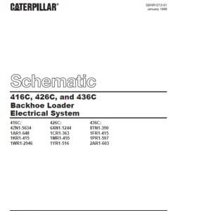 Cat 416C 426C & 436C Backhoe Loaders Electrical System Schematic Manual - PDF DOWNLOAD