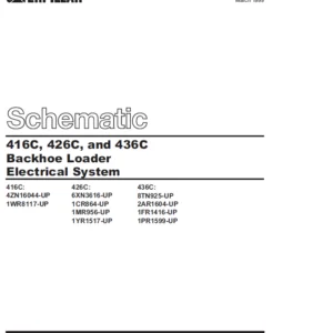 Cat 416C 426C & 436C Backhoe Loaders Electrical System Schematic Manual - PDF DOWNLOAD