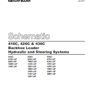 Cat 416C 426C & 436C Backhoe Loaders Hydraulic & Steering System Schematic Manual - PDF DOWNLOAD