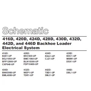 Cat 416D 420D 424D 428D 430D 432D 442D & 446D Backhoe Loader Electrical System Schematic Manual - PDF DOWNLOAD