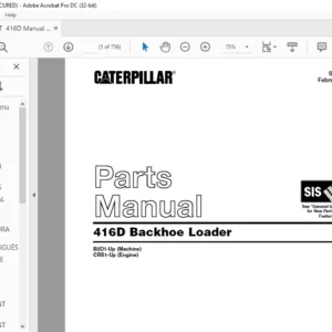 Cat 416D Backhoe Loader Parts Manual - PDF DOWNLOAD
