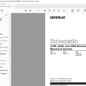 Cat 416F 422F & 428F Backhoe Loader Electrical System Schematic Manual - PDF DOWNLOAD