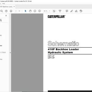 Cat 416F Backhoe Loader Hydraulic System Schematic Manual - PDF DOWNLOAD