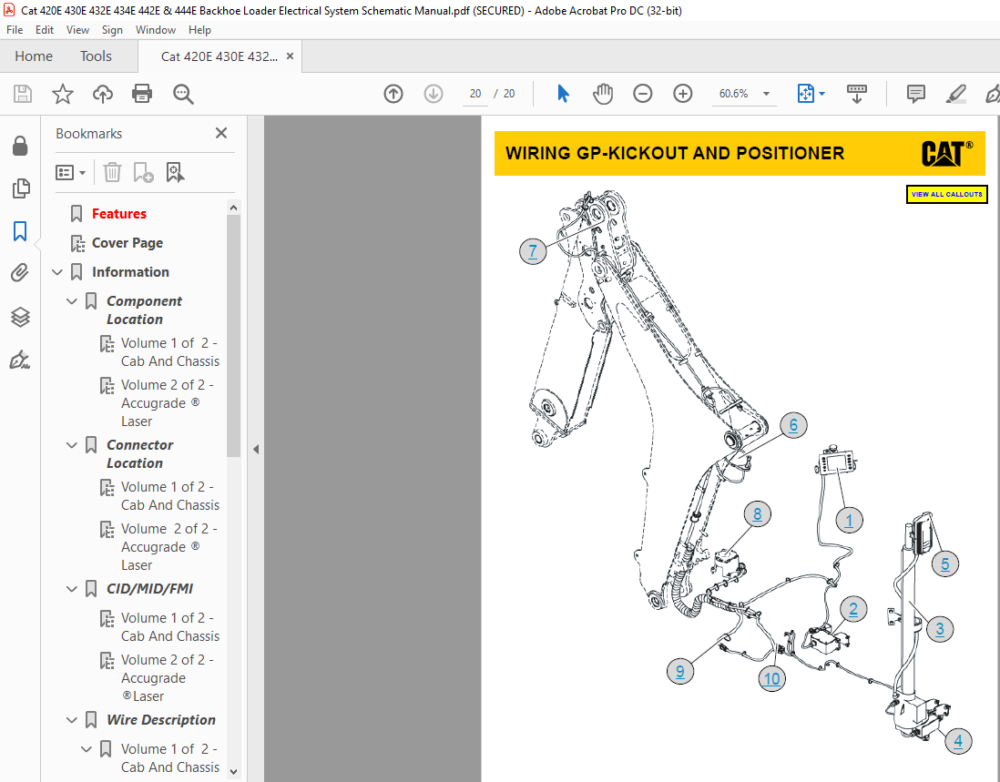 Cat E E E E E E Backhoe Loader Electrical System Schematic Manual