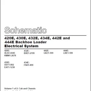 Cat 420E 430E 432E 434E 442E & 444E Backhoe Loader Electrical System Schematic Manual