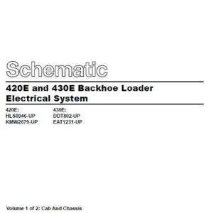 Cat 420E-HLS Backhoe Loader Electrical + Hydraulic System Schematic Manual - PDF DOWNLOAD