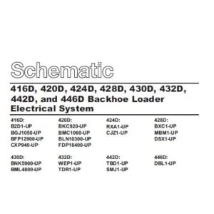Cat 424D-RXA Backhoe Loader Electrical + Hydraulic System Schematic Manual - PDF DOWNLOAD