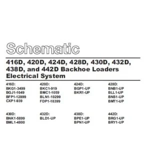Cat 428D-BMT Backhoe Loader Electrical + Hydraulic System Schematic Manual - PDF DOWNLOAD