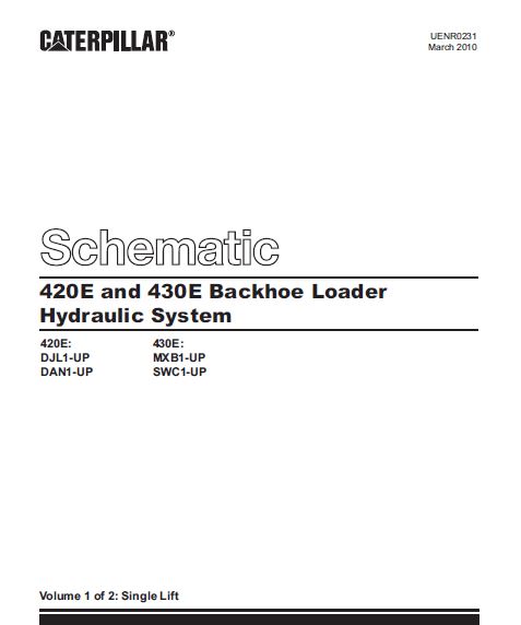 Cat 430E-MXB Backhoe Loader Electrical + Hydraulic System Schematic ...