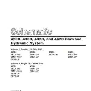 Cat 432D-BLD Backhoe Loader Electrical + Hydraulic System Schematic Manual - PDF DOWNLOAD