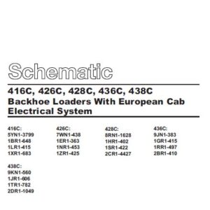 Cat C Br Backhoe Loader Electrical Hydraulic System Schematic Manual Pdf Download