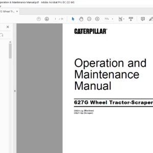 Cat 627G Wheel Tractor-Scraper Operation & Maintenance Manual - PDF DOWNLOAD