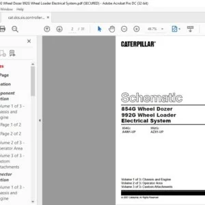 Cat 854G Wheel Loader Dozer 992  Wheel Loader Electrical System  Schematic Manual - PDF DOWNLOAD