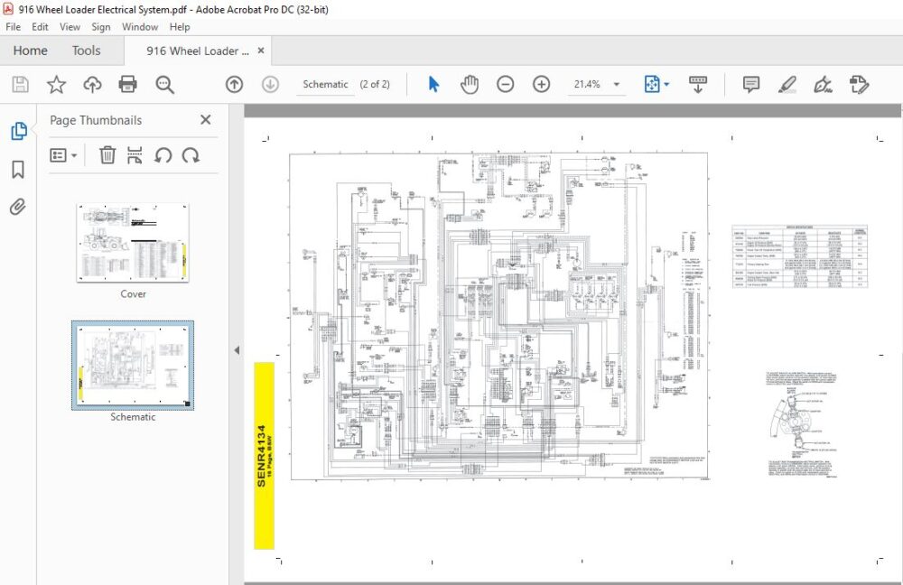 Cat 916 Wheel Loader Electrical System Schematic Manual - PDF DOWNLOAD ...