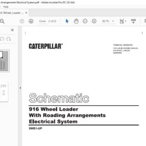 Cat 916 Wheel Loader With Roading Arrangements Electrical System Schematic Manual - PDF DOWNLOAD