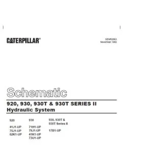 Cat 920, 930, 930T & 930T SERIES II Hydraulic System Schematic Manual - PDF DOWNLOAD