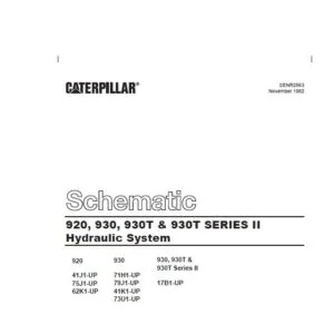 Cat 920 930 930T & 930T SERIES II Wheel Loader Hydraulic System Schematic Manual - PDF DOWNLOAD