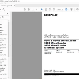 Cat 924G & 924Gz Wheel Loader 928G Wheel Loader 930G Electrical System Schematic Manual  - PDF DOWNLOAD