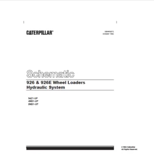 Cat 926 & 926E Wheel Loaders Hydraulic System Schematic Manual - PDF DOWNLOAD