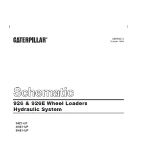 Cat 926 & 926E Wheel Loaders Hydraulic System Schematic Manual - PDF DOWNLOAD