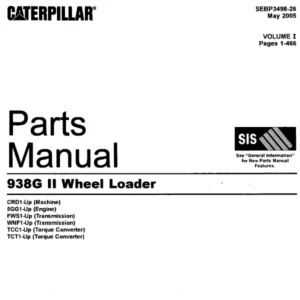 Cat 938G II Wheel Loader Parts Manual - PDF DOWNLOAD