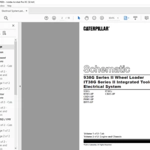 Cat 938G Series II Wheel Loader IT38G Series II Integrated Toolcarrier Electrical System Schematic Manual  - PDF DOWNLOAD