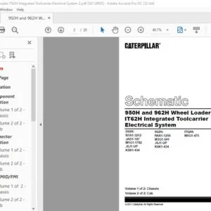 Cat 950H and 962H Wheel Loader IT62H Integrated Toolcarrier Electrical System Schematic Manual - PDF DOWNLOAD