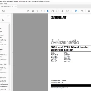 Cat 966H & 972H Wheel Loader Electrical System Schematic Manual - PDF DOWNLOAD