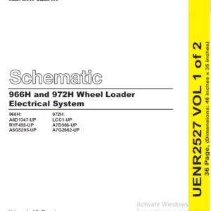 Cat 966H & 972H Wheel Loader Electrical System Schematic Manual Vol 1 & 2 - PDF DOWNLOAD