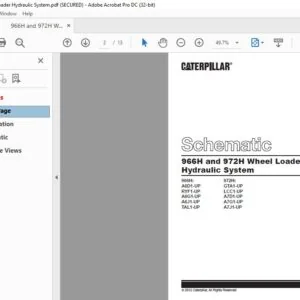 Cat 966H and 972H Wheel Loader Hydraulic System Schematic Manual - PDF DOWNLOAD