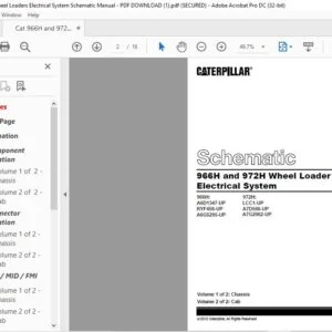 Cat 966H and 972H  Wheel Loaders Electrical System Schematic Manual - PDF DOWNLOAD