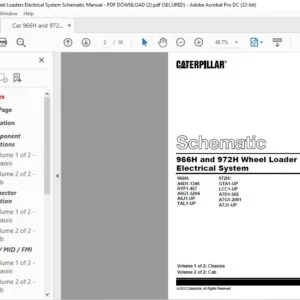 Cat 966H and 972H  Wheel Loaders Electrical System Schematic Manual - PDF DOWNLOAD