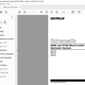 Cat 966K and 972K  Wheel Loader Electrical System & Hydraulic Schematic Manual - PDF DOWNLOAD