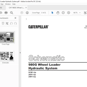Cat 980G Wheel Loader Hydraulic System Schematic - PDF DOWNLOAD