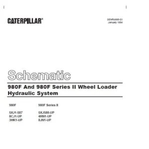 Cat 980F And 980F Series II Wheel Loader Electrical System & Hydraulic Schematic Manual - PDF DOWNLOAD