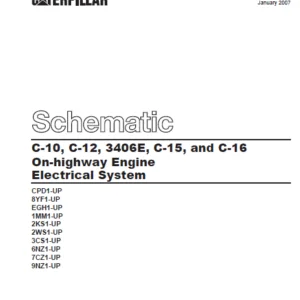 Cat C-10 C-12 3406E C-15 & C-16 On-highway Engine Electrical System Schematic Manual - PDF DOWNLOAD