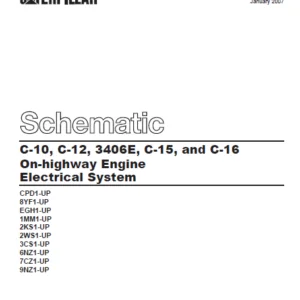 Cat C-10 C-12 3406E C-15 & C-16 On-highway Engine Electrical System Schematic Manual