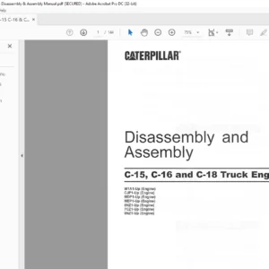 Cat C-15 C-16 & C-18 Truck Engines Disassembly & Assembly Manual - PDF DOWNLOAD
