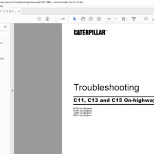 Cat C11 C13 & C15 On-highway Engines Systems Troubleshooting Manual - PDF DOWNLOAD