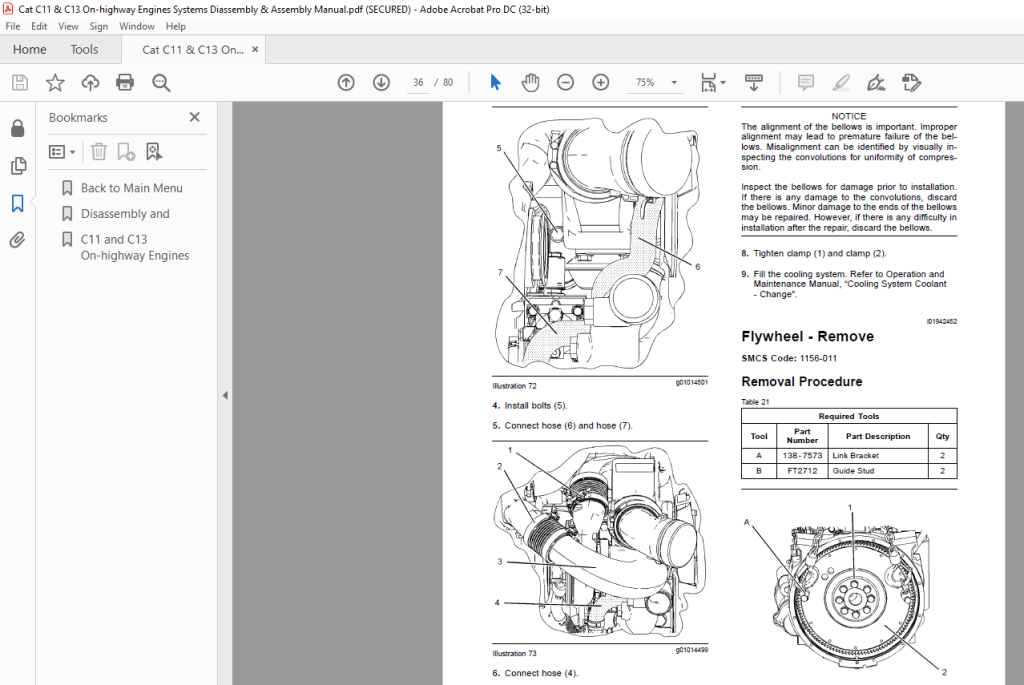 Cat C11 & C13 On-highway Engines Systems Disassembly & Assembly Manual ...