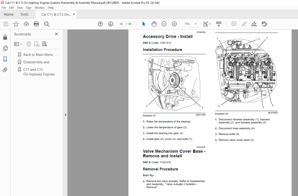 Cat C11 & C13 On-highway Engines Systems Disassembly & Assembly Manual ...